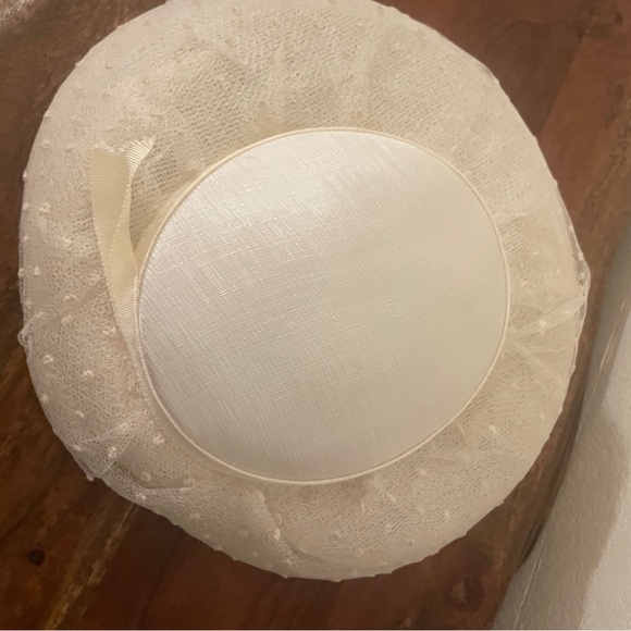 True Vintage Ivory Fascinator Hat 1950s–1960s Sinamay Millinery Base - Picture 8 of 9